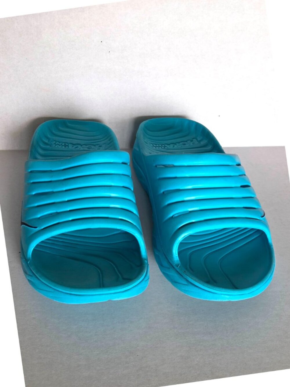 HOKA ONE ONE Ora Recovery Slides 2 EUC Mens 11 Gorpcore Recovery Cyan Blue